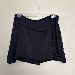 Zara Black Button-Detail Mini Skirt medium